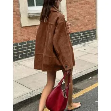 Chouyatou Casual Faux Suede Jacket for Women