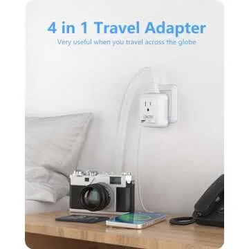 LENCENT European Travel Plug Adapter - 4-in-1 Travel Essential