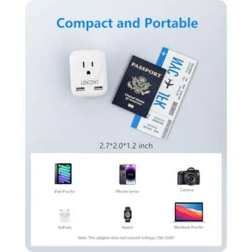 LENCENT European Travel Plug Adapter - 4-in-1 Travel Essential