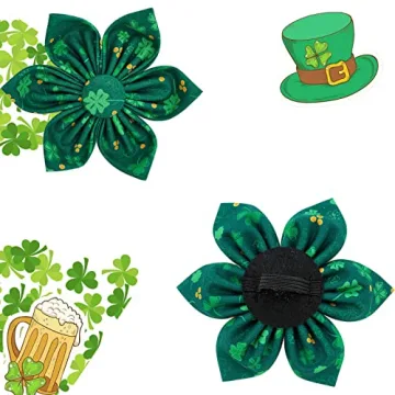 Elegant Little Tail St. Patrick's Dog Collar with Flower