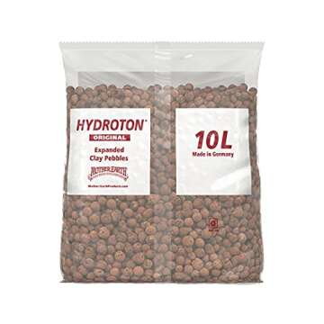 Hydroton Original Clay Pebbles - 10 Liter | Lightweight Expanded Clay Aggregate Made in Germany