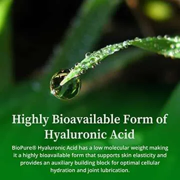 BioPure Hyaluronic Acid Liquid Solution – All Natural, Highly Bioavailable Form of Hyaluronic Acid for Oral & Topical Use to Benefit Joint Lubrication and Skin Hydration, Elasticity – 4 fl oz