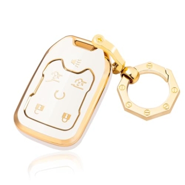 Stylish Key Fob Cover Premium Car Key Case Shell for Acadia Terrain Yukon Suburban Tahoe