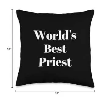 100xGifts Priest Gift for Birthday Christmas Appreciation World's Best Throw Pillow, 16x16, Multicolor