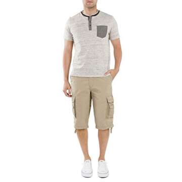 UNIONBAY mens Cordova Belted Messenger - Reg and Big Tall Sizes Cargo Shorts, Grain, 34 US