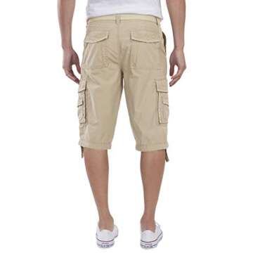 UNIONBAY mens Cordova Belted Messenger - Reg and Big Tall Sizes Cargo Shorts, Grain, 34 US