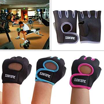 Riiya Sport Gloves Unisex Fitness Exercise Workout Weight Lifting Gloves for Gym Training