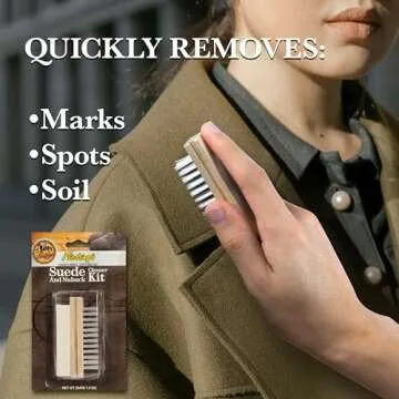 Fiebing's Suede Shoe & Nubuck Cleaner Kit - Includes Nylon Bristle Brush & Dry Cleaning Bar for Shoes, Boots, Jackets, Furniture - Color Safe Stain Eraser Removes Marks, Restore Nap Finishes