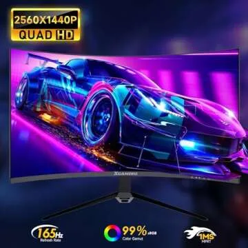 XGaming 27 Inch Curved Monitor 2K 165Hz 1500R, QHD 2560 x 1440p Gaming Computer Display, 16:9 HDMI, ...