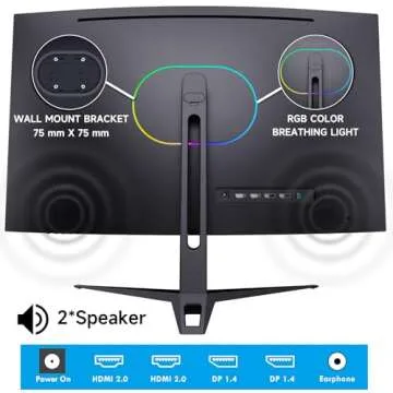 XGaming 27 Inch Curved Monitor 2K 165Hz 1500R, QHD 2560 x 1440p Gaming Computer Display, 16:9 HDMI, 1ms, FreeSync, 99% sRGB, Eye Care HDR PC Screen Built-in Speakers, VESA, Tilt Adjustable