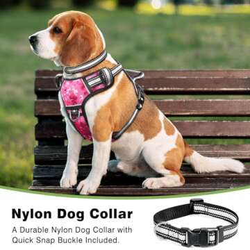 WINSEE Dog Harness No Pull, Pet Harnesses with Dog Collar, Adjustable Reflective Oxford Outdoor Vest...