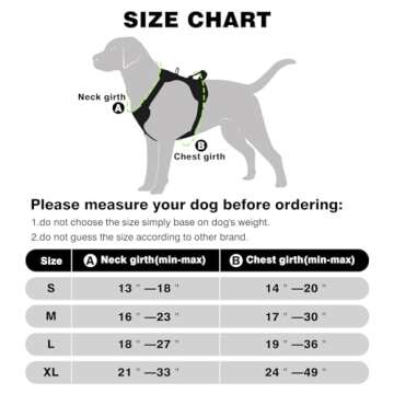 WINSEE Dog Harness No Pull, Pet Harnesses with Dog Collar, Adjustable Reflective Oxford Outdoor Vest, Front/Back Leash Clips for Small, Medium, Large, Extra Large Dogs, Easy Control Handle for Walking