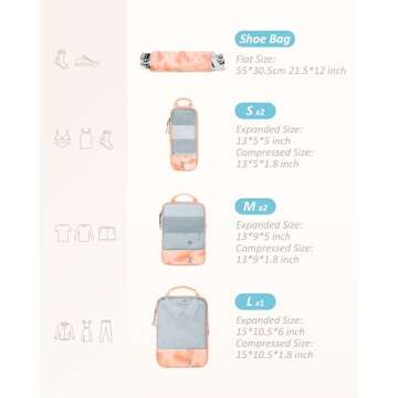 BAGSMART Compression Packing Cubes for Travel Organization