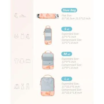 BAGSMART Compression Packing Cubes for Travel Organization