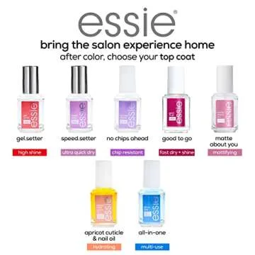 essie Nail Care, 8-Free Vegan, Speed Setter Top Coat, quick-dry nail polish, 0.46 fl oz