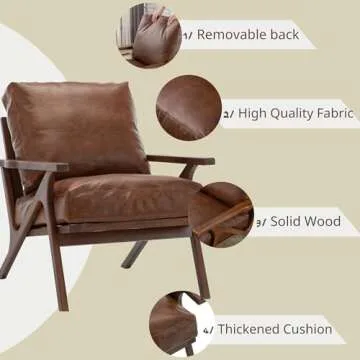 Wahson Brown Leather Accent Chair for Stylish Relaxation