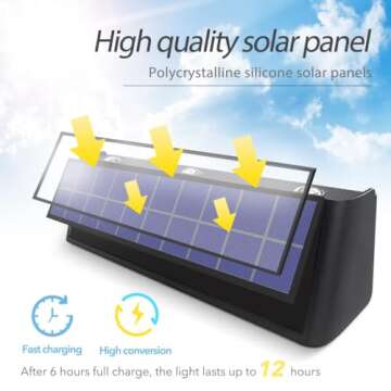 Mrzxy Solar Lights Outdoor 3000K Warm Aluminum Waterproof Dusk to Dawn Lighting Wall Sconce Up Down for Outside, Fence, Walkway, Porch, Deck