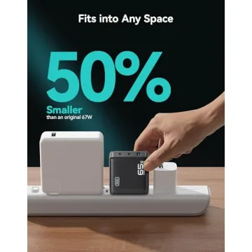 INIU USB C Charger, 3-Port 65W GaN Charger, Compact Foldable PD PPS USB C Wall Charger Block for MacBook Pro/Air, Dell XPS 13, iPad Pro, Samsung Galaxy S23, Note 20/10+, iPhone 16/15/14, Steam Deck