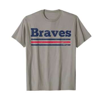 Vintage Braves Retro Three Stripe Weathered Shirt T-Shirt