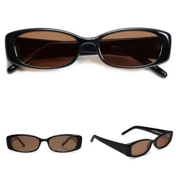 VANLINKER 2 Pack Trendy Small Polarized Rectangle Sunglasses for Women Men Retro 90s Shades Black Tortoise