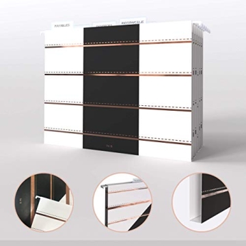 Elegant Rose Gold Hanging File Folders for Home Office Use