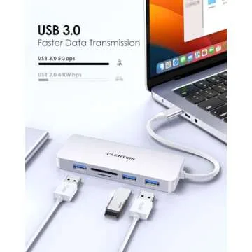 LENTION USB C Hub - 4K HDMI & USB 3.0 Ports for MacBook