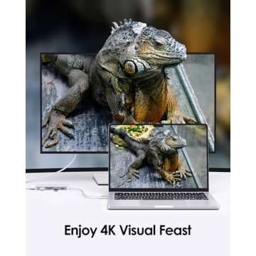 LENTION USB C Hub with 4K HDMI, 3 USB 3.0, SD/Micro SD Card Reader Compatible 2023-2016 MacBook Pro, New Mac Air/Surface, Stable Driver Certified Multi-Port Adapter (CB-C18, Silver)