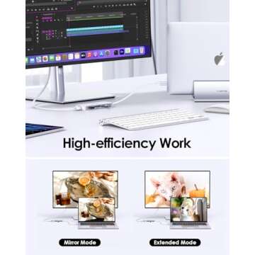 LENTION USB C Hub with 4K HDMI, 3 USB 3.0, SD/Micro SD Card Reader Compatible 2023-2016 MacBook Pro, New Mac Air/Surface, Stable Driver Certified Multi-Port Adapter (CB-C18, Silver)