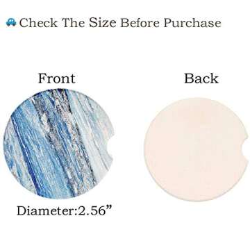 Car Coasters 4 Pack - Absorbent Ceramic Auto Cup Holder