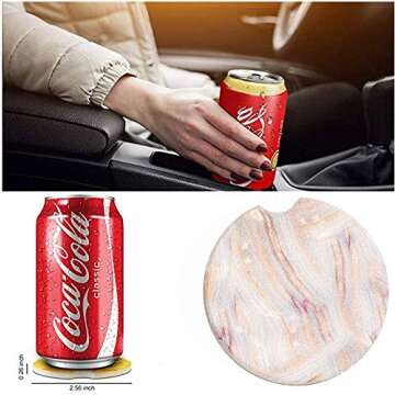 Car Coasters 4 Pack - Absorbent Ceramic Auto Cup Holder