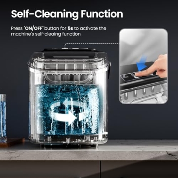 AGLUCKY Ice Maker with Self-Cleaning – Fast & Portable