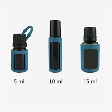 Silicone Roller Bottle Holder Sleeve,6pcs Essential Oil Carrying Case Travel Protective Cover for 5ML/10ML/15ML Oil Bottle (10ML)