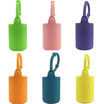 Silicone Roller Bottle Holder Sleeve,6pcs Essential Oil Carrying Case Travel Protective Cover for 5ML/10ML/15ML Oil Bottle (10ML)