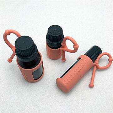 Silicone Roller Bottle Holder Sleeve,6pcs Essential Oil Carrying Case Travel Protective Cover for 5ML/10ML/15ML Oil Bottle (10ML)