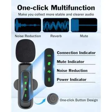 PoP voice Mini Microphone for iPhone 16/15/14/iPad/Android, Wireless Lavalier Microphone with Magnetic Collar Clip, USB-C Mini Lapel Lav Mic with Noise Reduction for Vlog YouTube TikTok, 12H