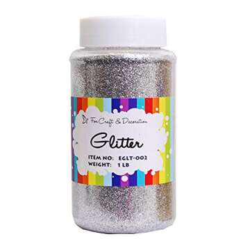 Craft and Party, 1 Pound Bottled Craft Glitter for Craft and Decoration (Silver)