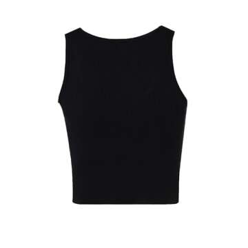 Avanova Women Graphic Sleeveless Crop Tops Ribbed Knit Top Scoop Neck Tank Casual T Shirts Letter Bl...