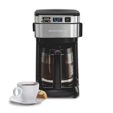 Hamilton Beach Programmable Coffee Maker, 12 Cups, Front Access Easy Fill, Pause & Serve, 3 Brewing ...