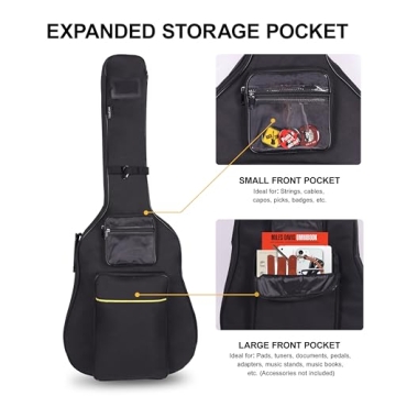 PPOPPO Acoustic Guitar Bag - Water Resistant, Durable, Lightweight