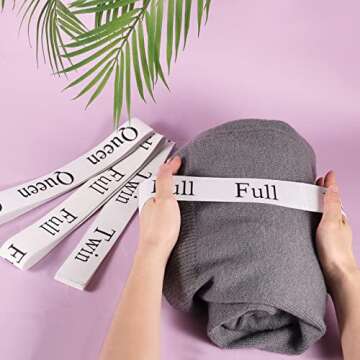 TOYMIS 8pcs Bed Sheet Organizer Bands, Bed Sheet Straps King Twin Full Queen Elastic Bed Sheet Straps Bedding Bands for Organizing Closet Wardrobe Bedroom Laundry Dormitory