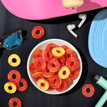 Trolli Peachie O's Sour Gummy Rings Candy, 5 Pound Bulk Bag
