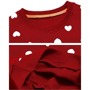DDSOL Toddler Girls Red Sweatshirts Valentine Sweater Cotton Red and White Shirts Ruffle Long Sleeve Kids Girl Holi Clothes Winter White Heart Tops 5T