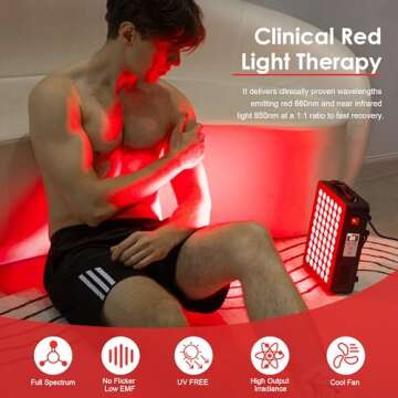gllabel Red Light Therapy for Face Body, Red 660nm & Near Infrared 850nm High Power Infrared Light T...