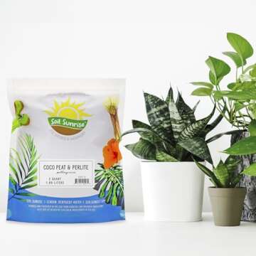 Coco Peat Perlite Potting Mix (2 Quarts), Loose Coconut Coir and Perlite