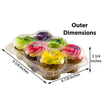 Katgely Cupcake Boxes Cupcake Containers 6 Pack Cupcake, Set of 12