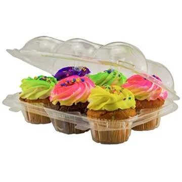 Katgely Cupcake Boxes Cupcake Containers 6 Pack Cupcake, Set of 12