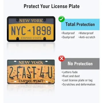 Kuwcy 2 Pack License Plate Cover for Standard Cars