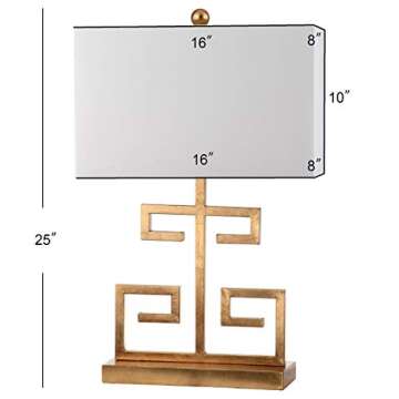 Safavieh Lighting Collection Greek Key Gold and White Table Lamp, Set of 2