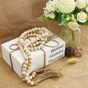 Decorative Books for Home Decor,Faux Books for Decoration,Rustic Farmhouse Decor,Farmhouse Shelf Decor,Decor Books for Coffee Table,Fake Books,with Wooden Bead String Tassel 58 in