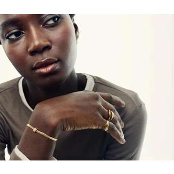 Hey Harper Gold Ring for Women - Gold Plated Stacking Waterproof & Sweatproof Jewelry Ring - Everyda...